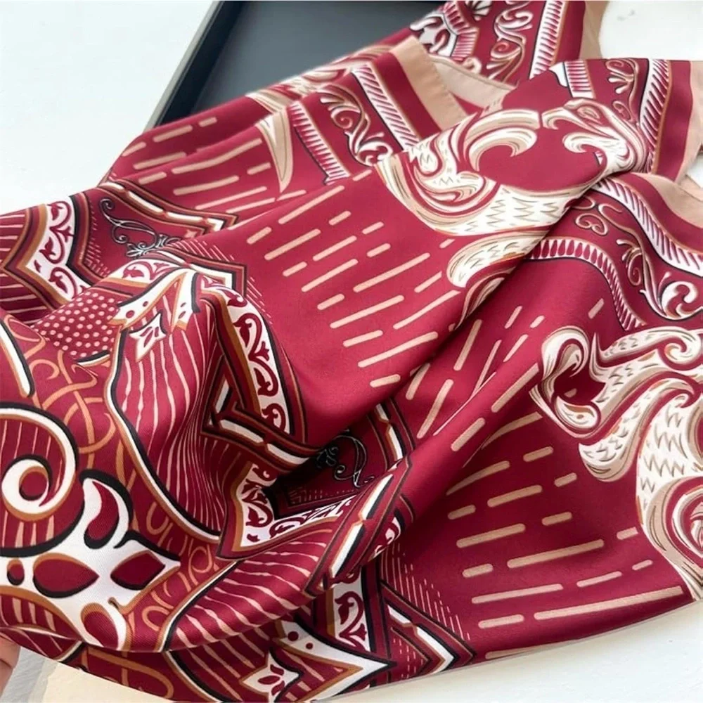 Silk Like Head Scarf Large 35”Silk Feeling Hair Wrapping Satin Scarves